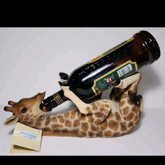 New Giraffe Wine Bottle Holder Display In Box Safari Tall Drink DWK Home Decor - Picture 6 of 8